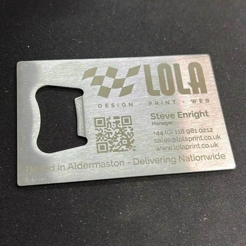 Laser Engraved Bottle Opener Business Card