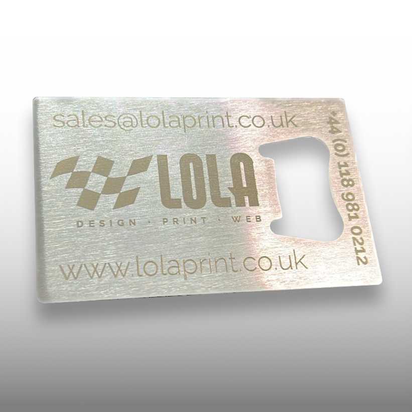 Laser Engraved Bottle Opener Business Card